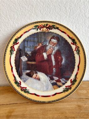 Lenox Norman Rockwell Wishes Come True Plate 1998 Christmas Memories Decor)